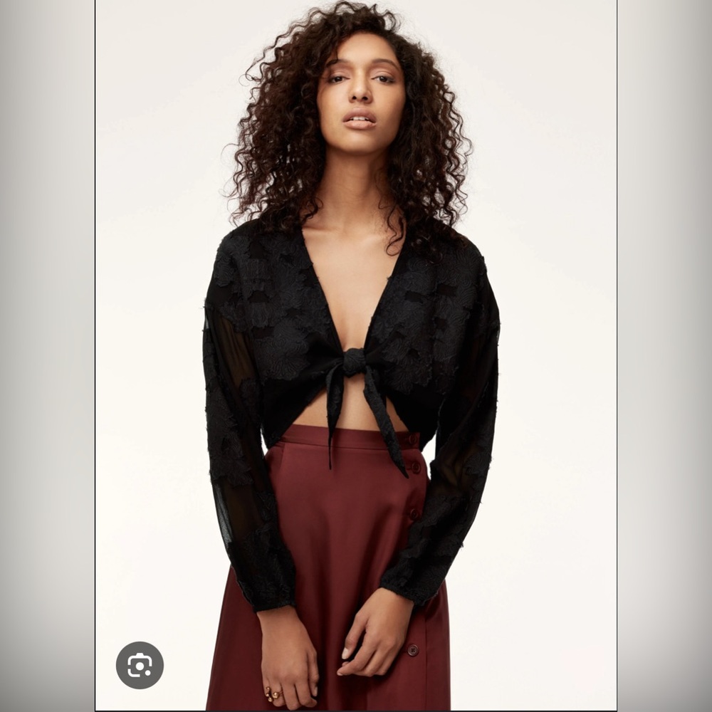 Aritzia Raissa Tie Front Crop Top